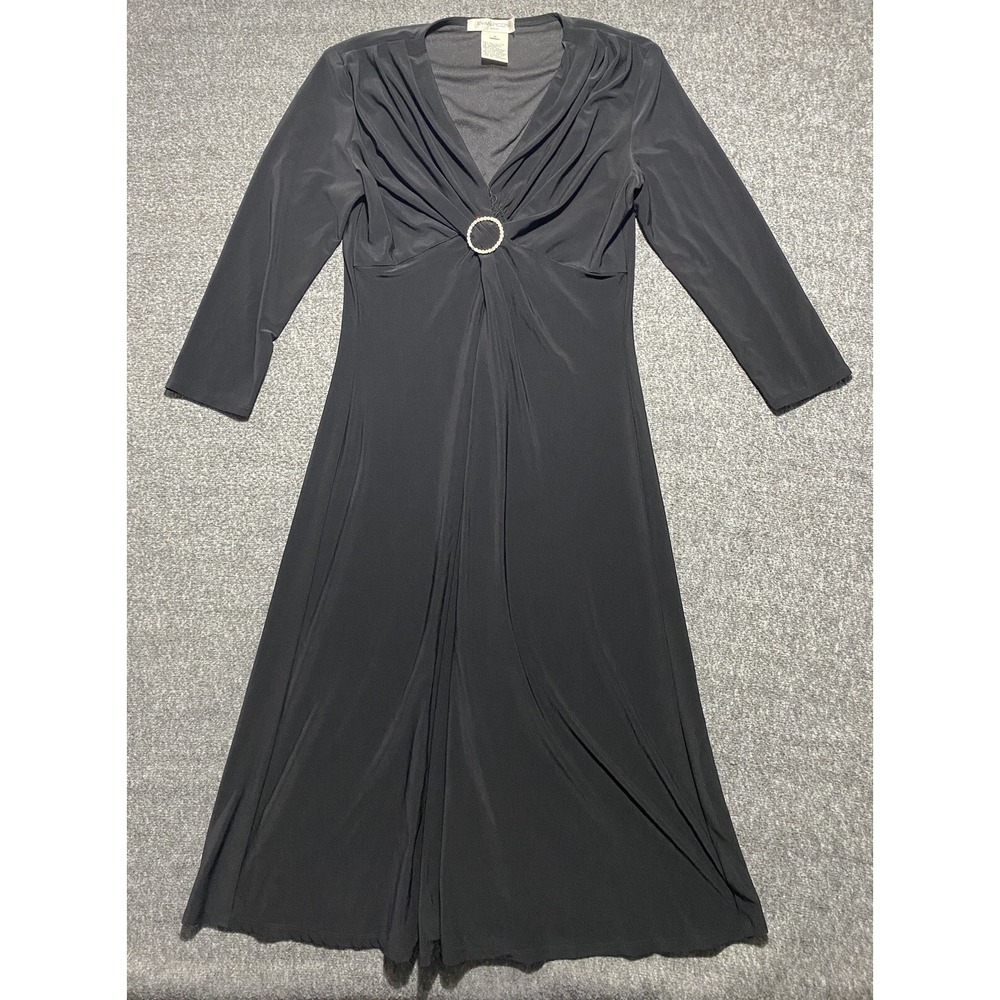 Evan Picone Women's Dress Size 8 Evening Formal Black Long Sleeve